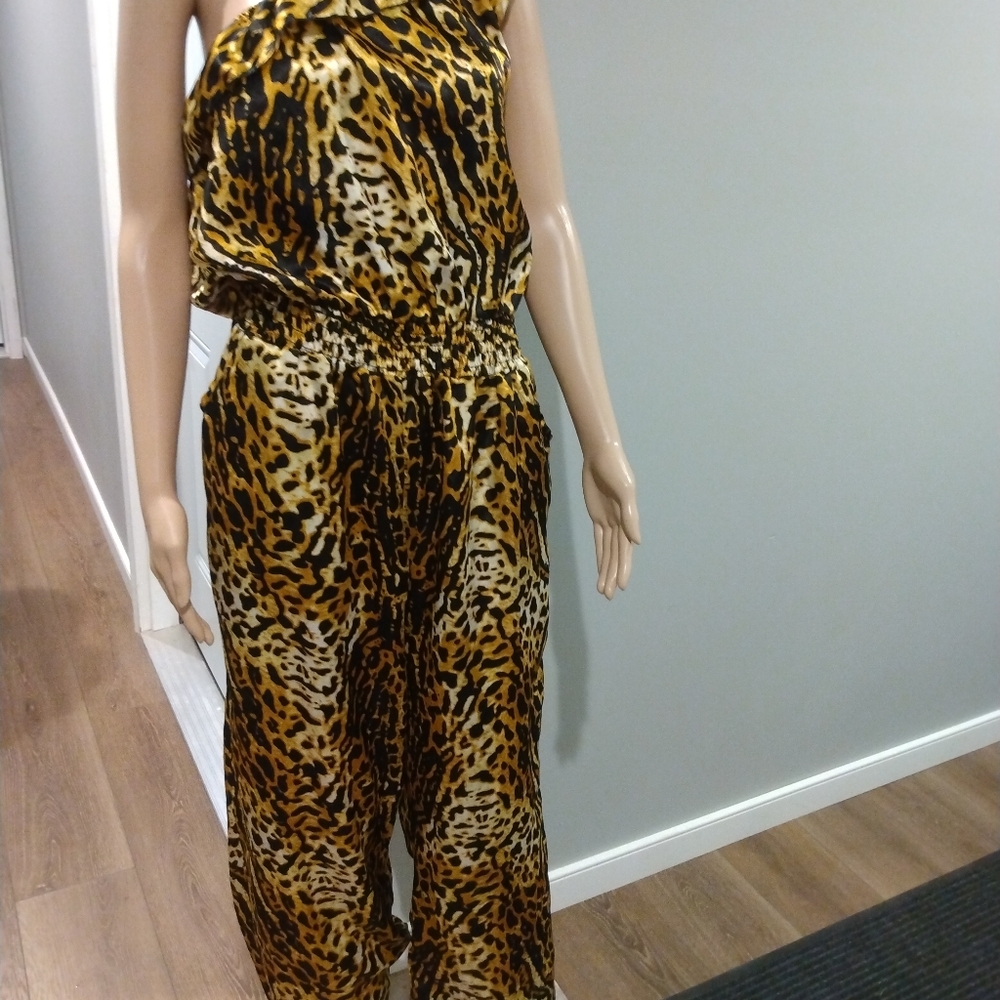 Touch Me Yellow/Black Animal Print Jumpsuit